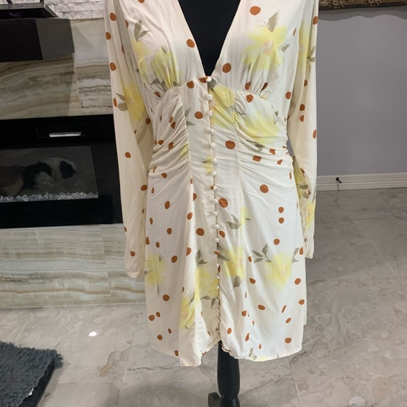 Free People Date Night Mini‎ Dress in Sunshine Combo. Size M - Picture 8 of 9